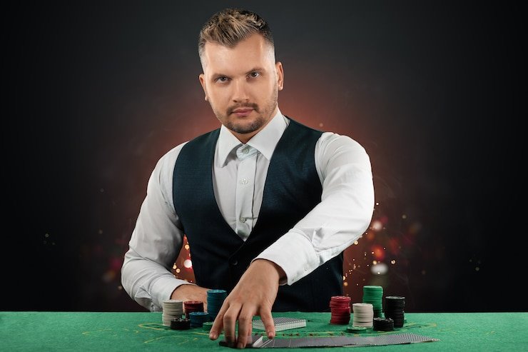 Studio dealer langsung Asia Gaming dengan multi-kamera dan antarmuka pemain